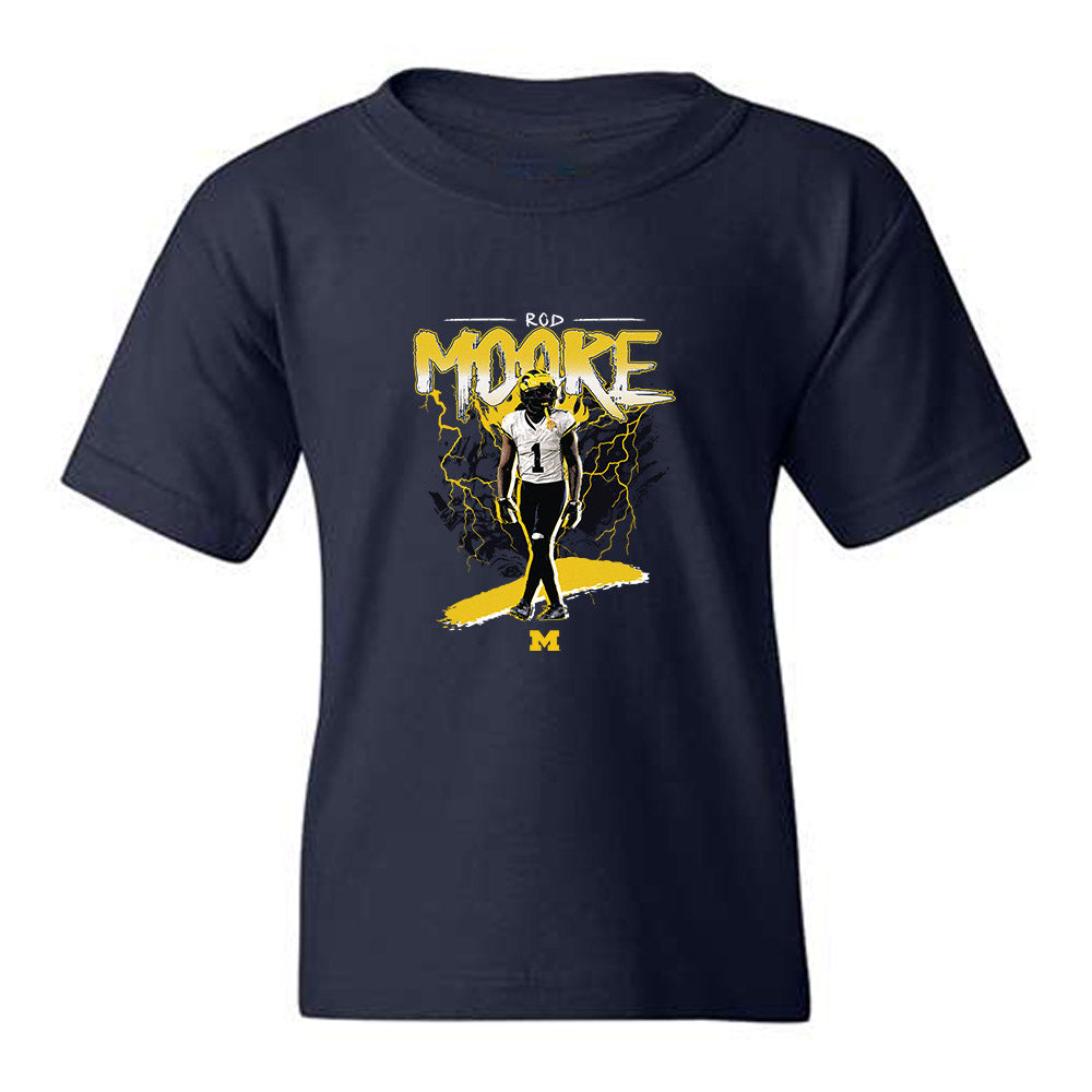 Michigan - NCAA Football : Rod Moore - Collage Youth T-Shirt-0