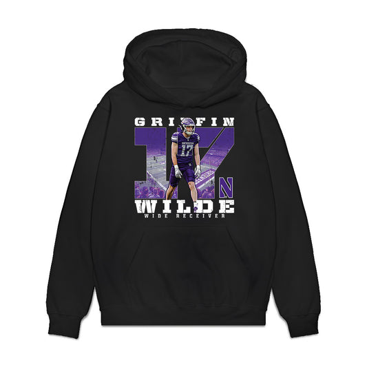 Northwestern - NCAA Football : Griffin Wilde - Collage Premium Hooded Sweatshirt-0
