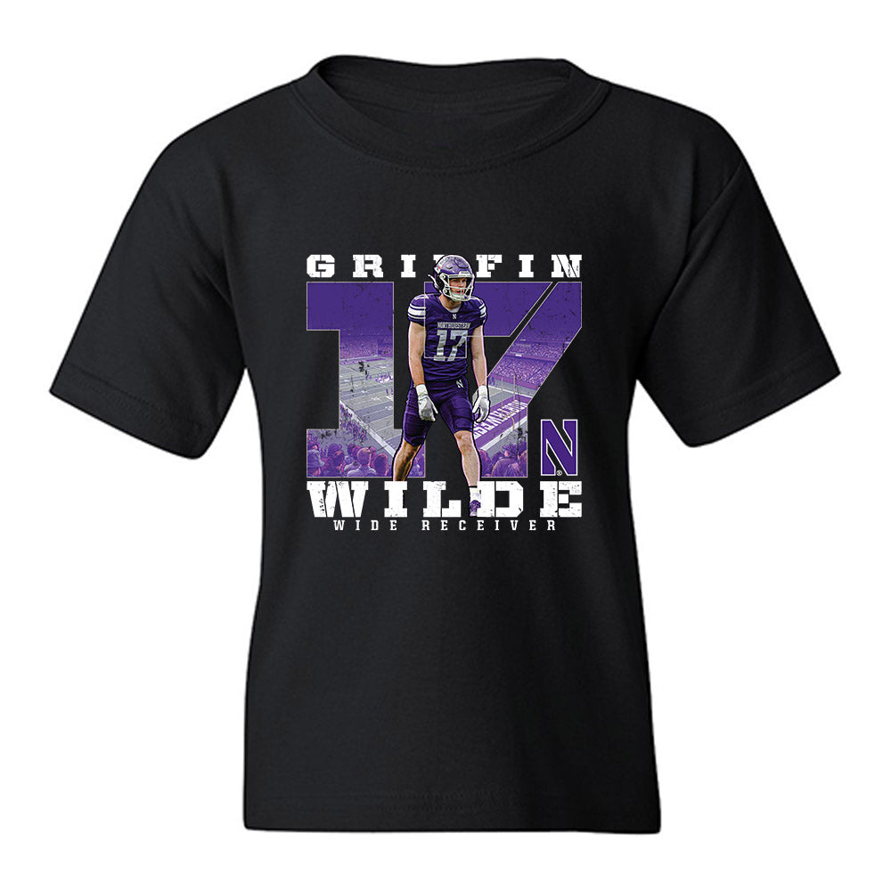Northwestern - NCAA Football : Griffin Wilde - Collage Youth T-Shirt-0