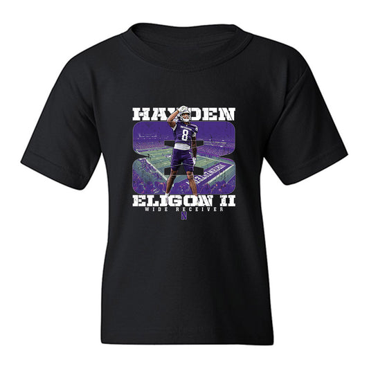 Northwestern - NCAA Football : Hayden Eligon II - Collage Youth T-Shirt-0
