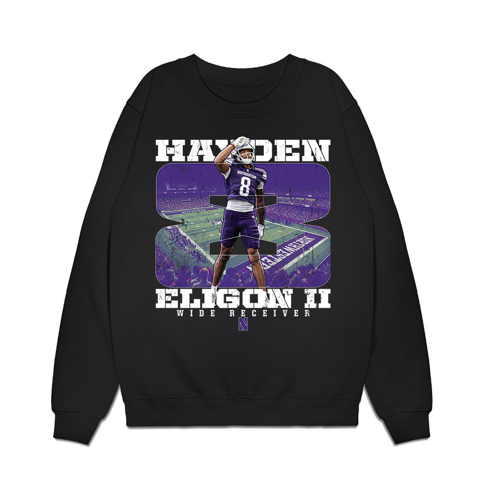 Northwestern - NCAA Football : Hayden Eligon II - Collage Premium Crewneck Sweatshirt-0
