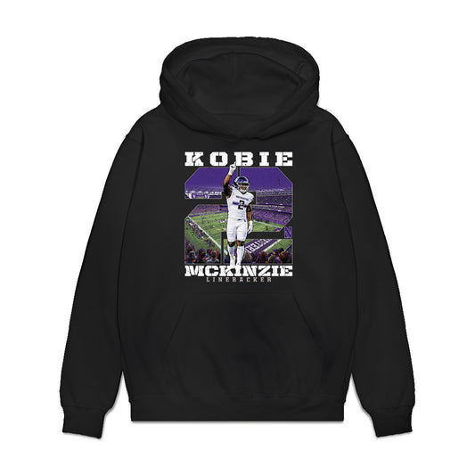 Northwestern - NCAA Football : Kobie McKinzie - Collage Premium Hooded Sweatshirt-0