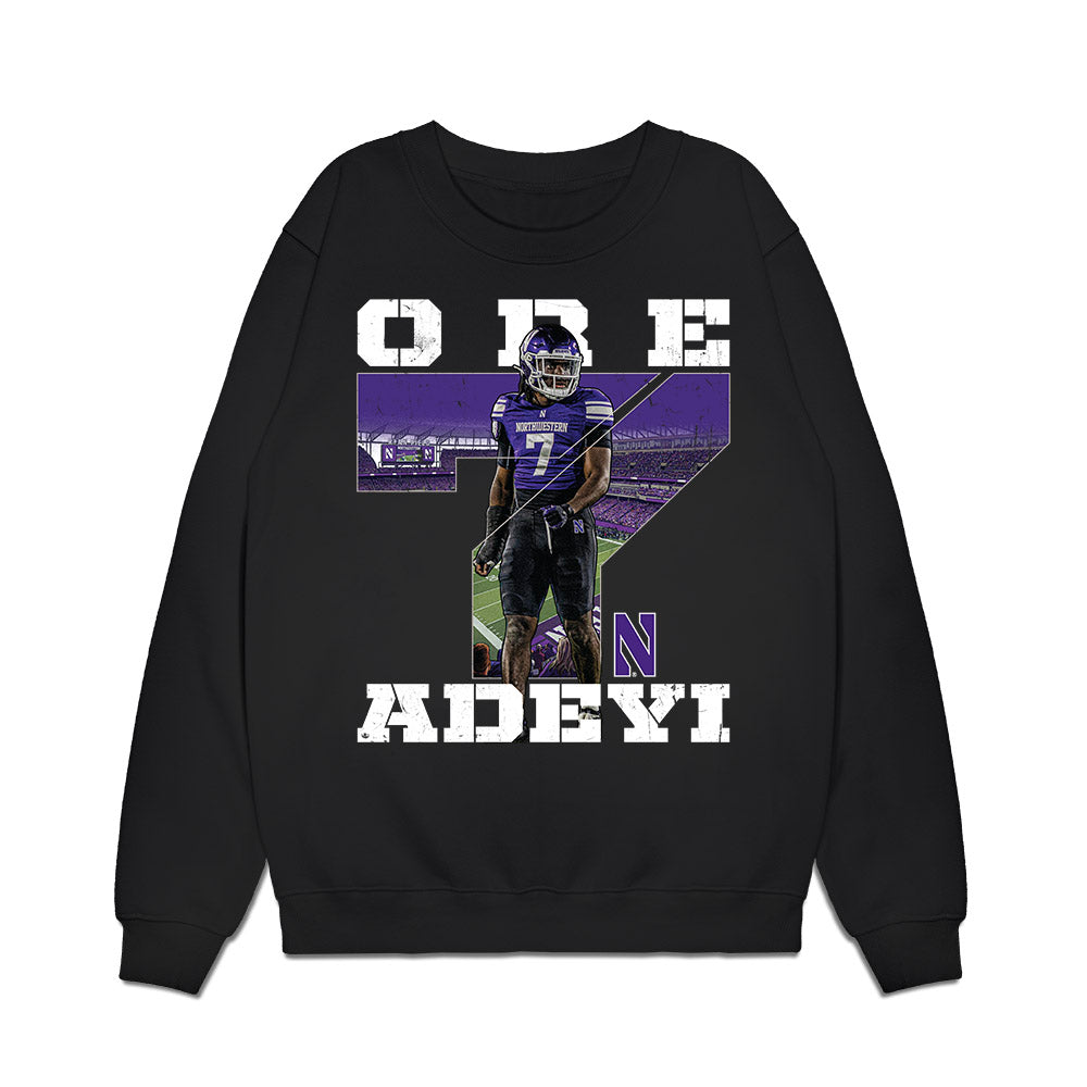 Northwestern - NCAA Football : Ore Adeyi - Collage Premium Crewneck Sweatshirt-0