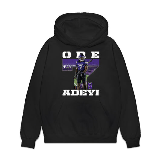 Northwestern - NCAA Football : Ore Adeyi - Collage Premium Hooded Sweatshirt-0