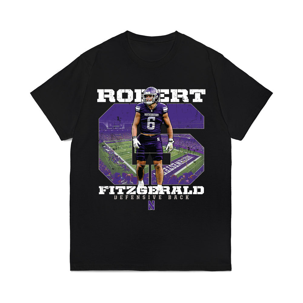Northwestern - NCAA Football : Robert Fitzgerald - Collage Comfort Colors T-Shirt-0