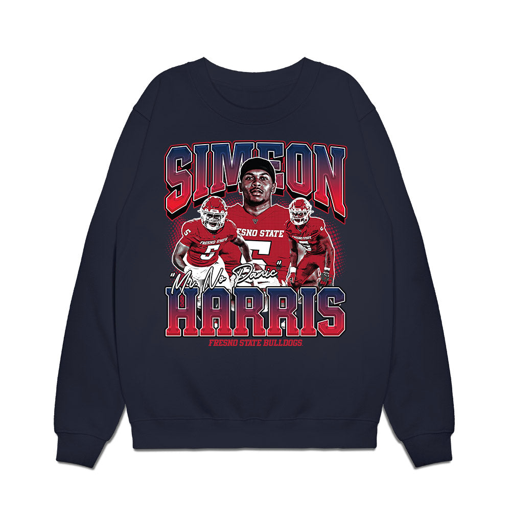 Fresno State - NCAA Football : Simeon Harris - Mr No Panic Premium Crewneck Sweatshirt-0