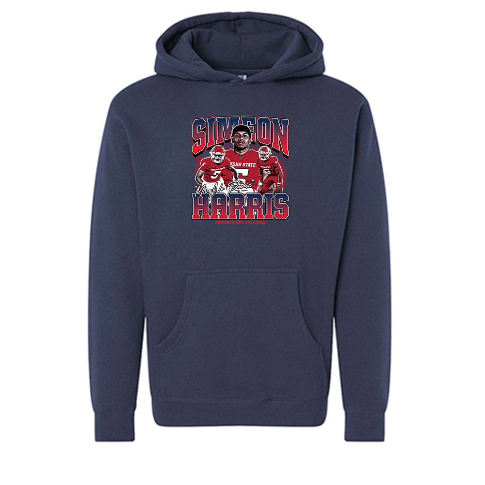 Fresno State - NCAA Football : Simeon Harris - Mr No Panic Hooded Pullover Sweatshirt-0