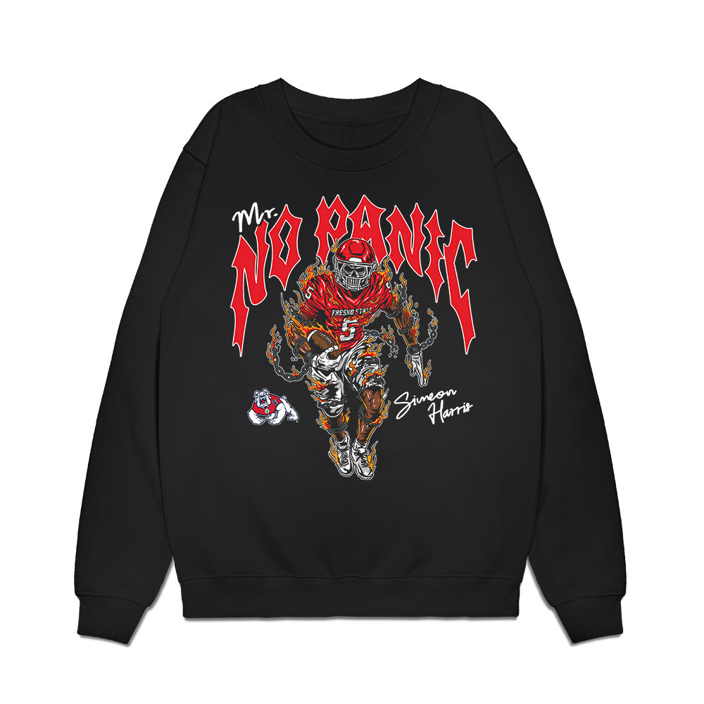Fresno State - NCAA Football : Simeon Harris - Mr. No Panic Premium Crewneck Sweatshirt-0