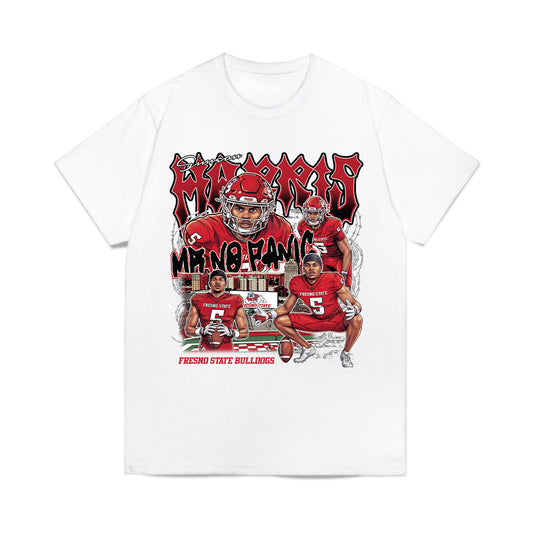 Fresno State - NCAA Football : Simeon Harris - Mr No Panic Collage Comfort Colors T-Shirt-0