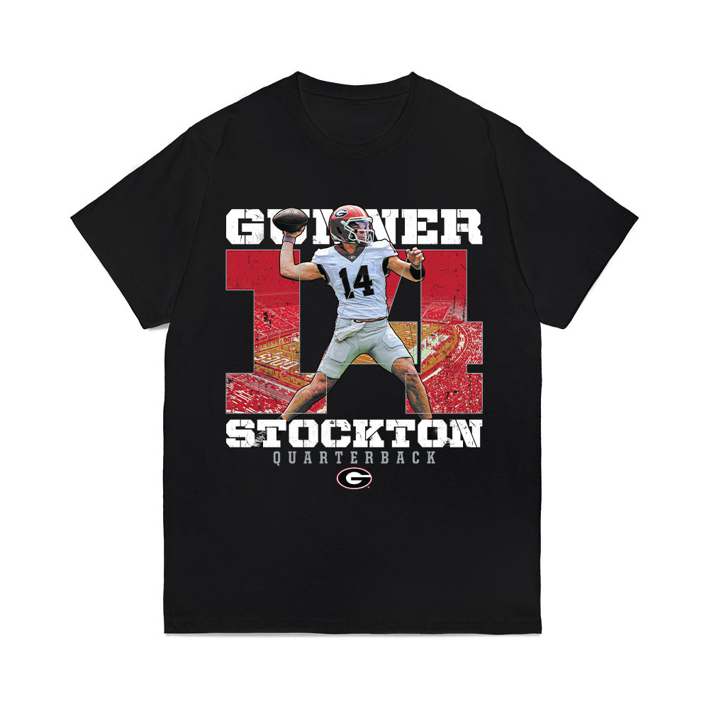Georgia - NCAA Football : Gunner Stockton - Collage Comfort Colors T-Shirt-0