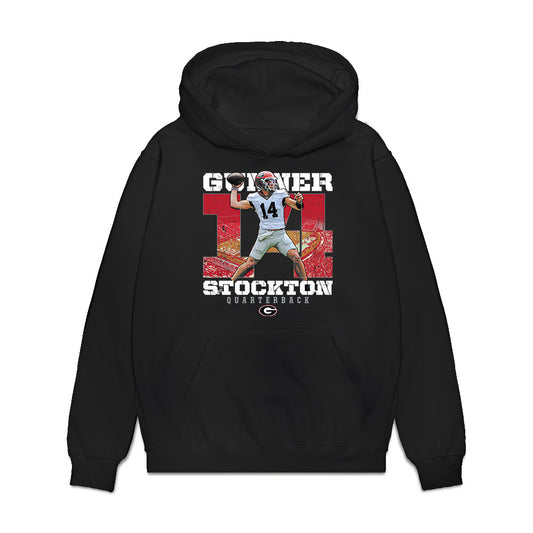 Georgia - NCAA Football : Gunner Stockton - Collage Premium Hooded Sweatshirt-0