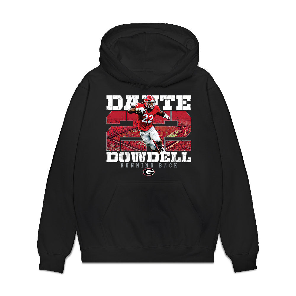 Georgia - NCAA Football : Dante Dowdell - Collage Premium Hooded Sweatshirt-0