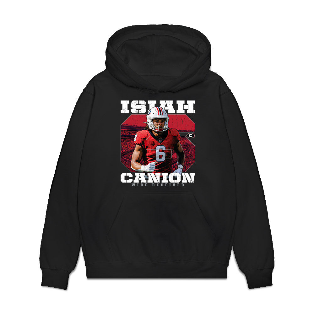 Georgia - NCAA Football : Isiah Canion - Collage Premium Hooded Sweatshirt-0