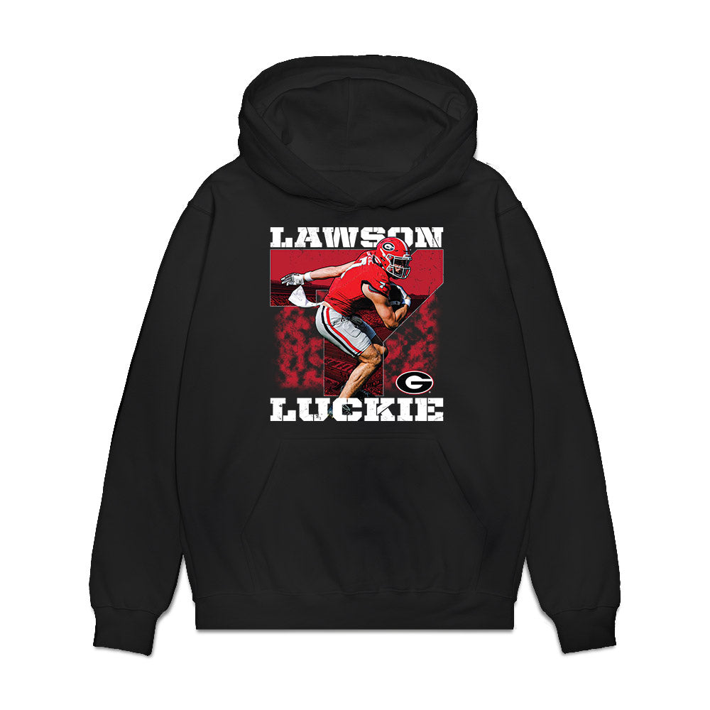 Georgia - NCAA Football : Lawson Luckie - Collage Premium Hooded Sweatshirt-0