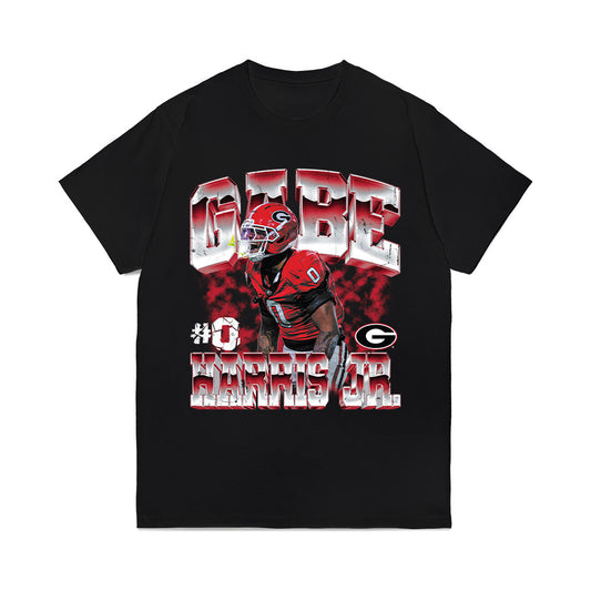 Georgia - NCAA Football : Gabe Harris Jr. - Collage Comfort Colors T-Shirt-0