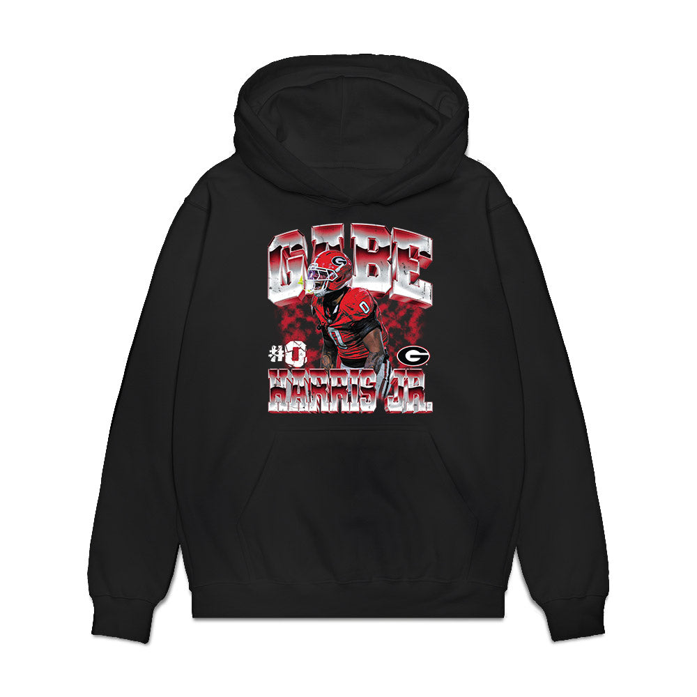 Georgia - NCAA Football : Gabe Harris Jr. - Collage Premium Hooded Sweatshirt-0