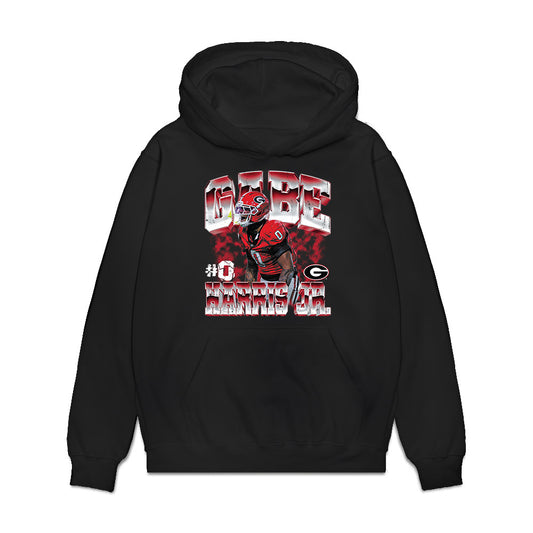 Georgia - NCAA Football : Gabe Harris Jr. - Collage Premium Hooded Sweatshirt-0