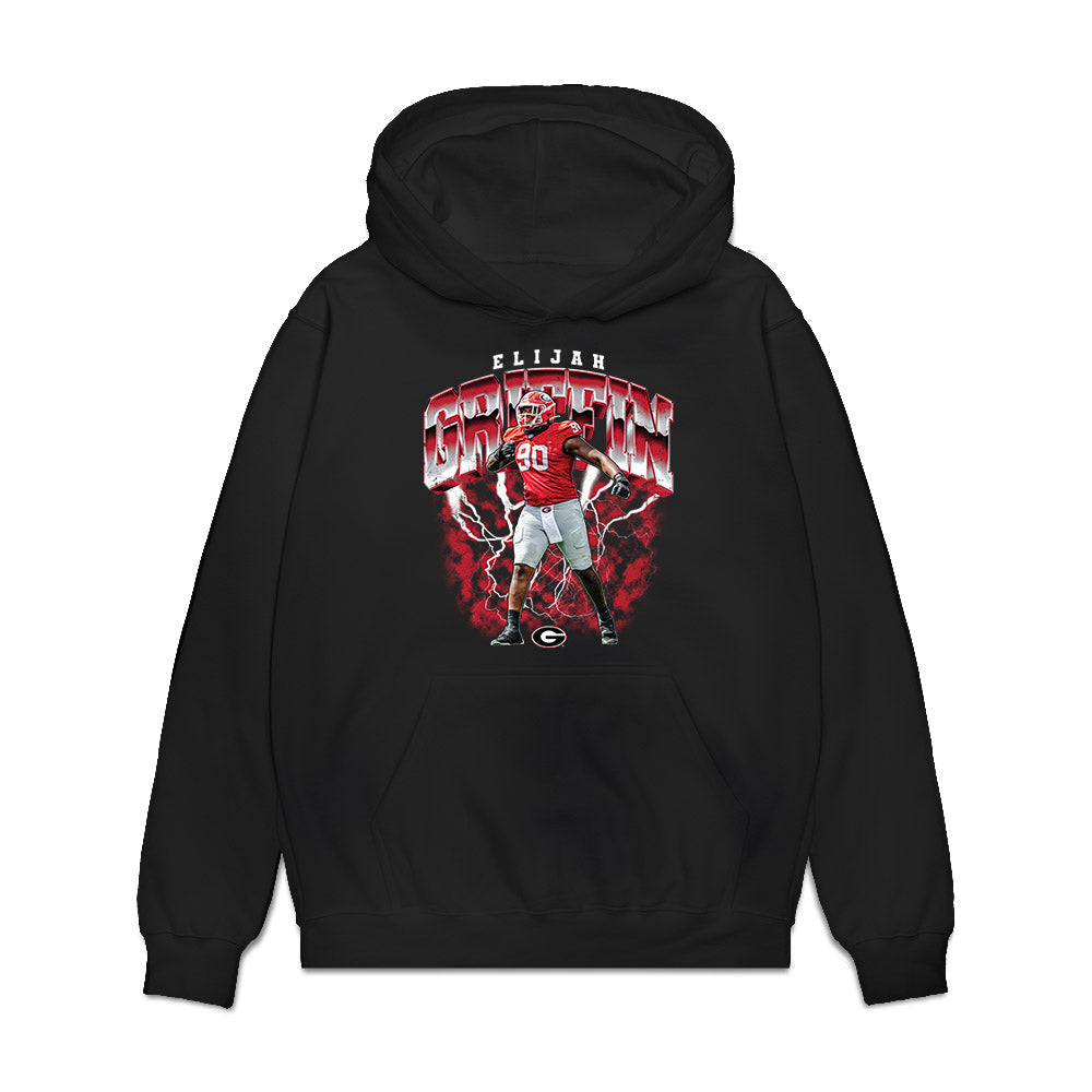 Georgia - NCAA Football : Elijah Griffin - Collage Premium Hooded Sweatshirt-0