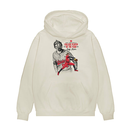 Nebraska - NCAA Softball : Jordyn Frahm - USA Softball College Player of the Year Premium Hooded Sweatshirt-0