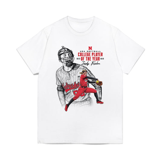 Nebraska - NCAA Softball : Jordyn Frahm - USA Softball College Player of the Year Comfort Colors T-Shirt-0