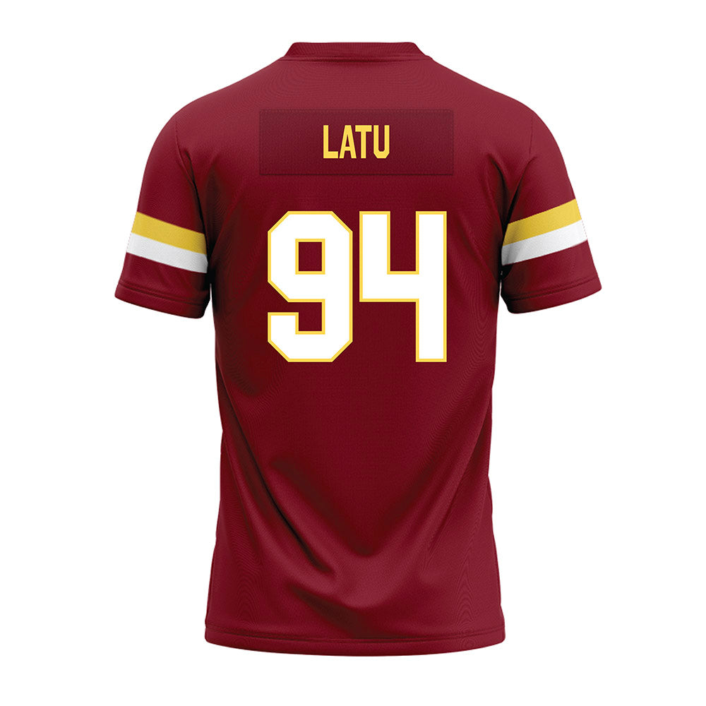 NSU - NCAA Football : Tau Latu - Maroon Premium Football Jersey-1