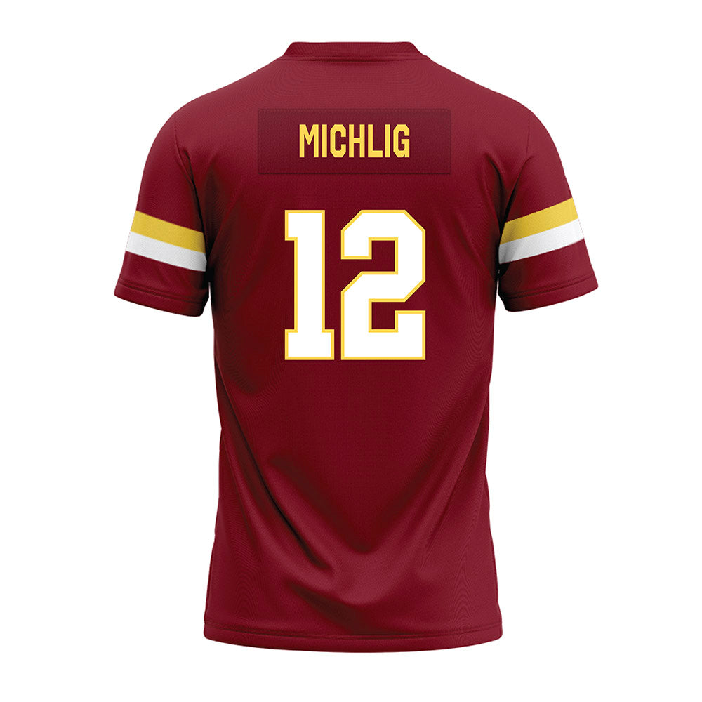 NSU - NCAA Football : Landon Michlig - Maroon Premium Football Jersey-1