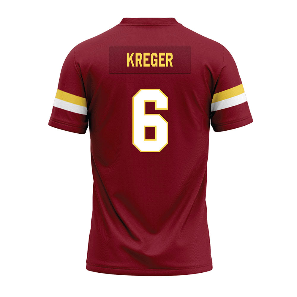 NSU - NCAA Football : Connor Kreger - Maroon Premium Football Jersey-1