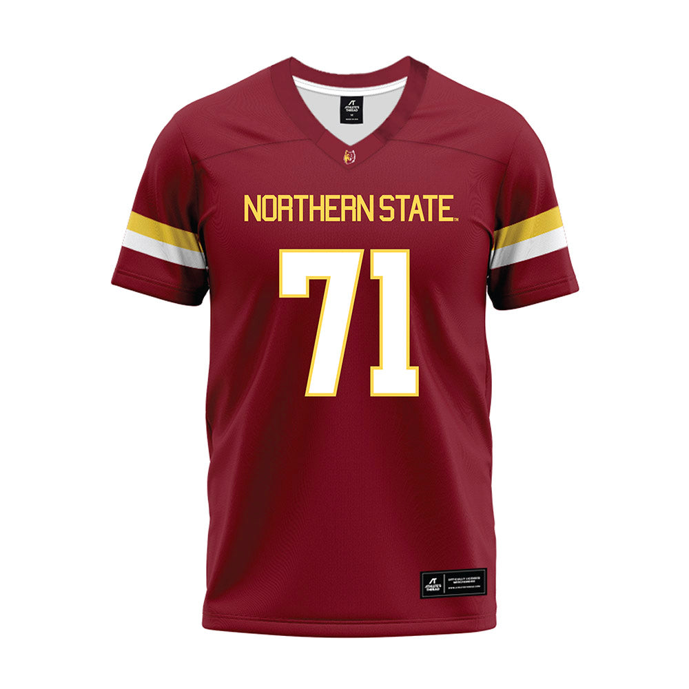 NSU - NCAA Football : Jayden Gournaris - Maroon Premium Football Jersey-0