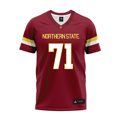 NSU - NCAA Football : Jayden Gournaris - Maroon Premium Football Jersey-0