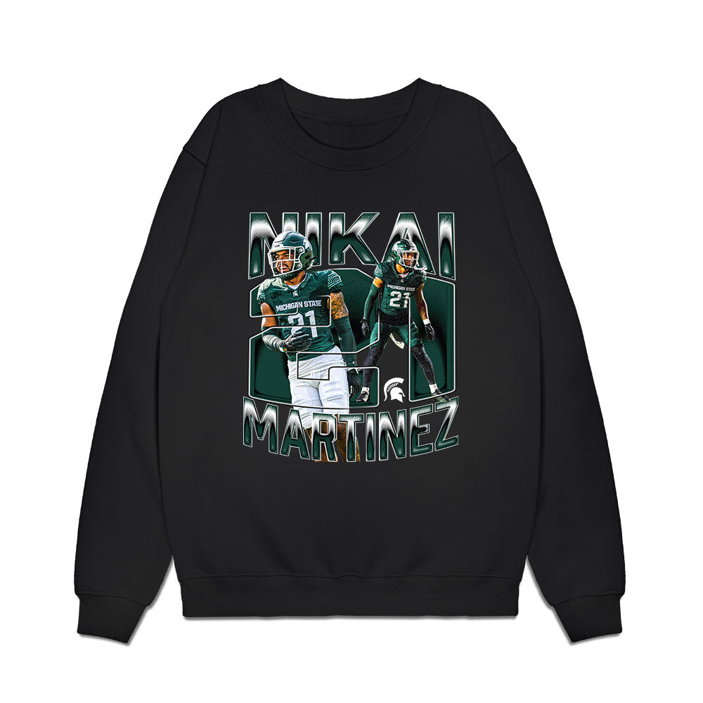 Michigan State - NCAA Football : Nikai Martinez - Collage Premium Crewneck Sweatshirt-0