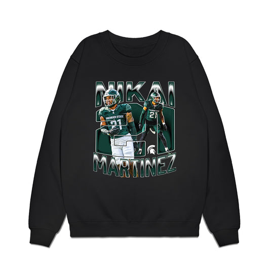 Michigan State - NCAA Football : Nikai Martinez - Collage Premium Crewneck Sweatshirt-0