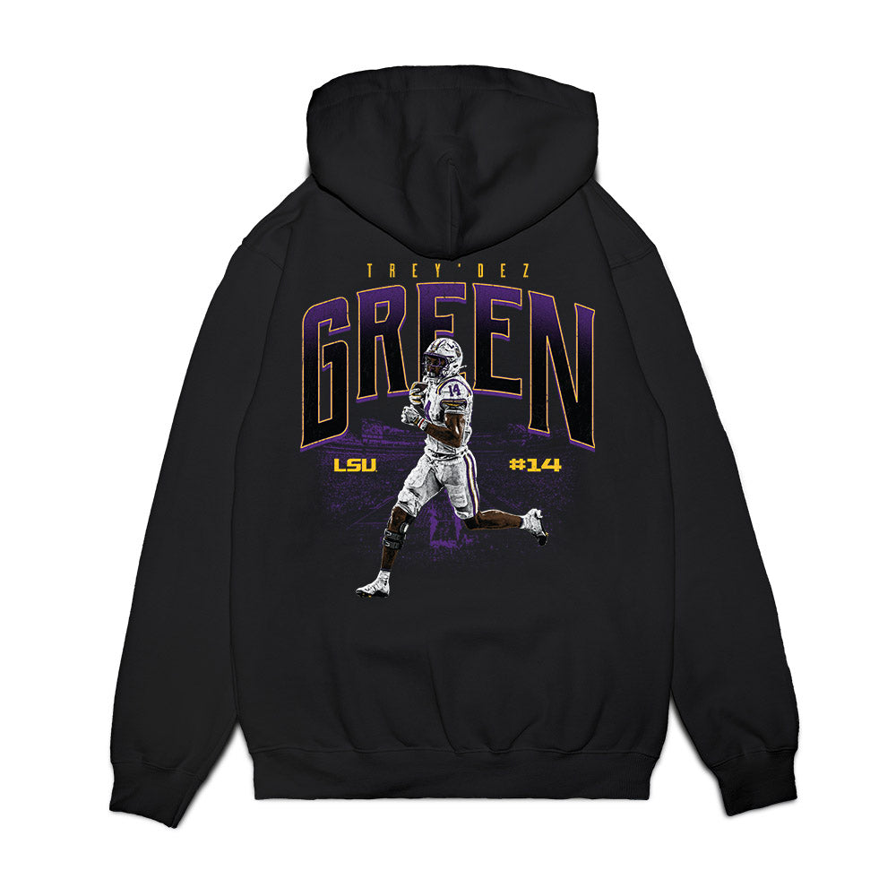 LSU - NCAA Football : Trey'Dez Green - Collage Premium Hooded Sweatshirt-1