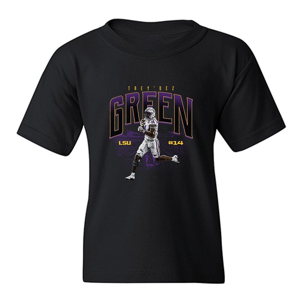 LSU - NCAA Football : Trey'Dez Green - Collage Youth T-Shirt-0