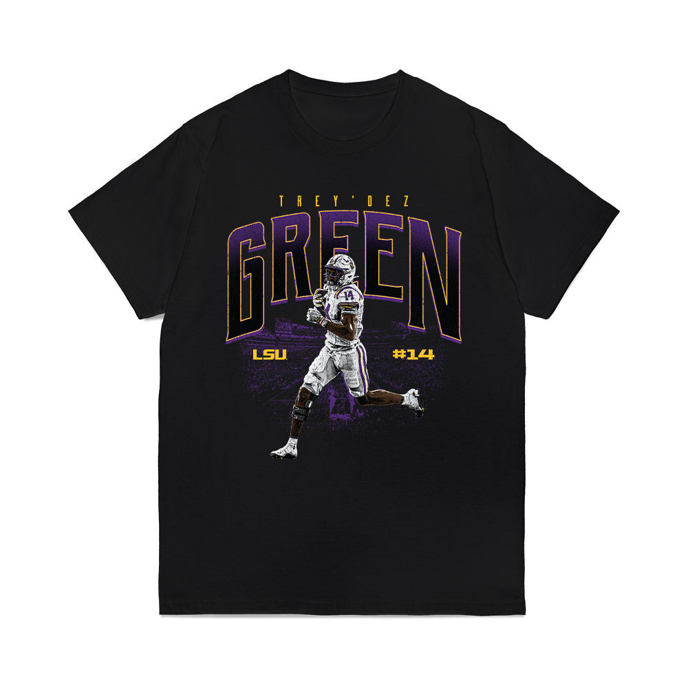 LSU - NCAA Football : Trey'Dez Green - Collage Comfort Colors T-Shirt-0