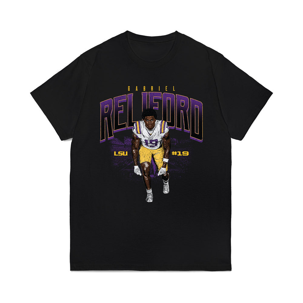 LSU - NCAA Football : Gabriel Reliford - Collage Comfort Colors T-Shirt-0