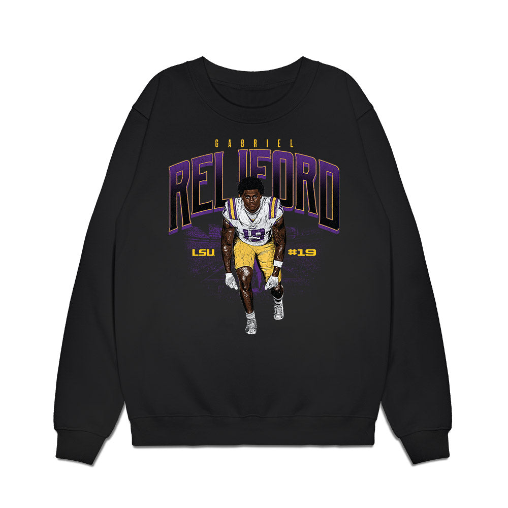 LSU - NCAA Football : Gabriel Reliford - Collage Premium Crewneck Sweatshirt-0