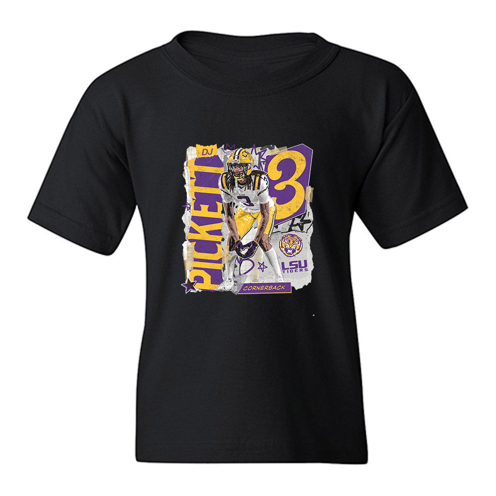 LSU - NCAA Football : DJ Pickett - Collage Youth T-Shirt-0