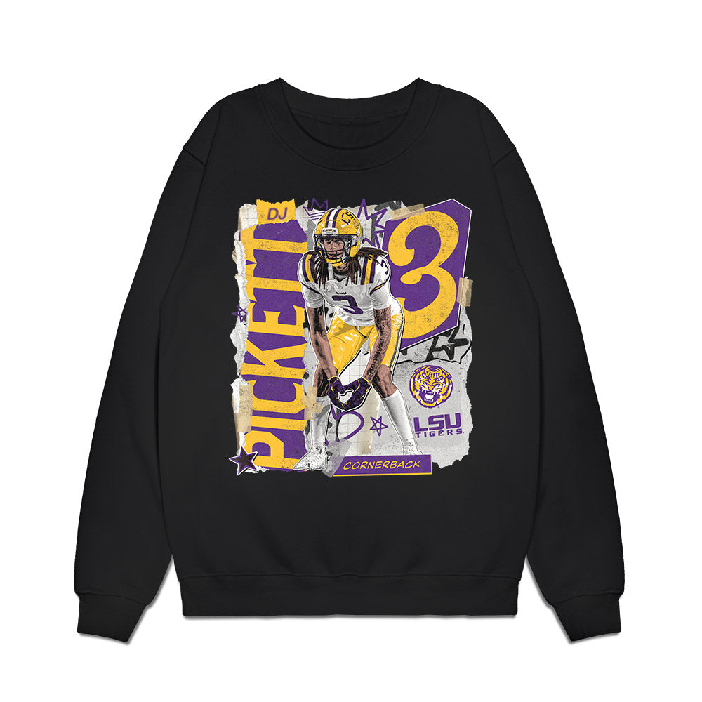 LSU - NCAA Football : DJ Pickett - Collage Premium Crewneck Sweatshirt-0