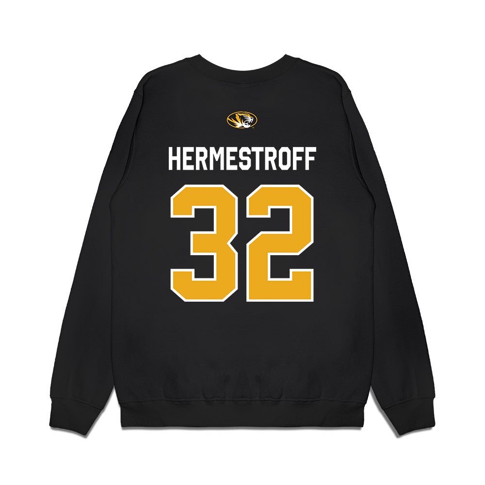 Missouri - NCAA Football : Maddux Hermestroff - Memorial Stadium 100 Year Anniversary Premium Crewneck Sweatshirt-1