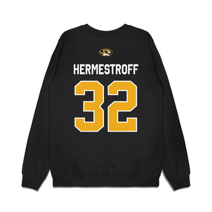 Missouri - NCAA Football : Maddux Hermestroff - Memorial Stadium 100 Year Anniversary Premium Crewneck Sweatshirt-1