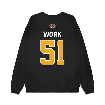 Missouri - NCAA Football : Luke Work - Memorial Stadium 100 Year Anniversary Premium Crewneck Sweatshirt-1