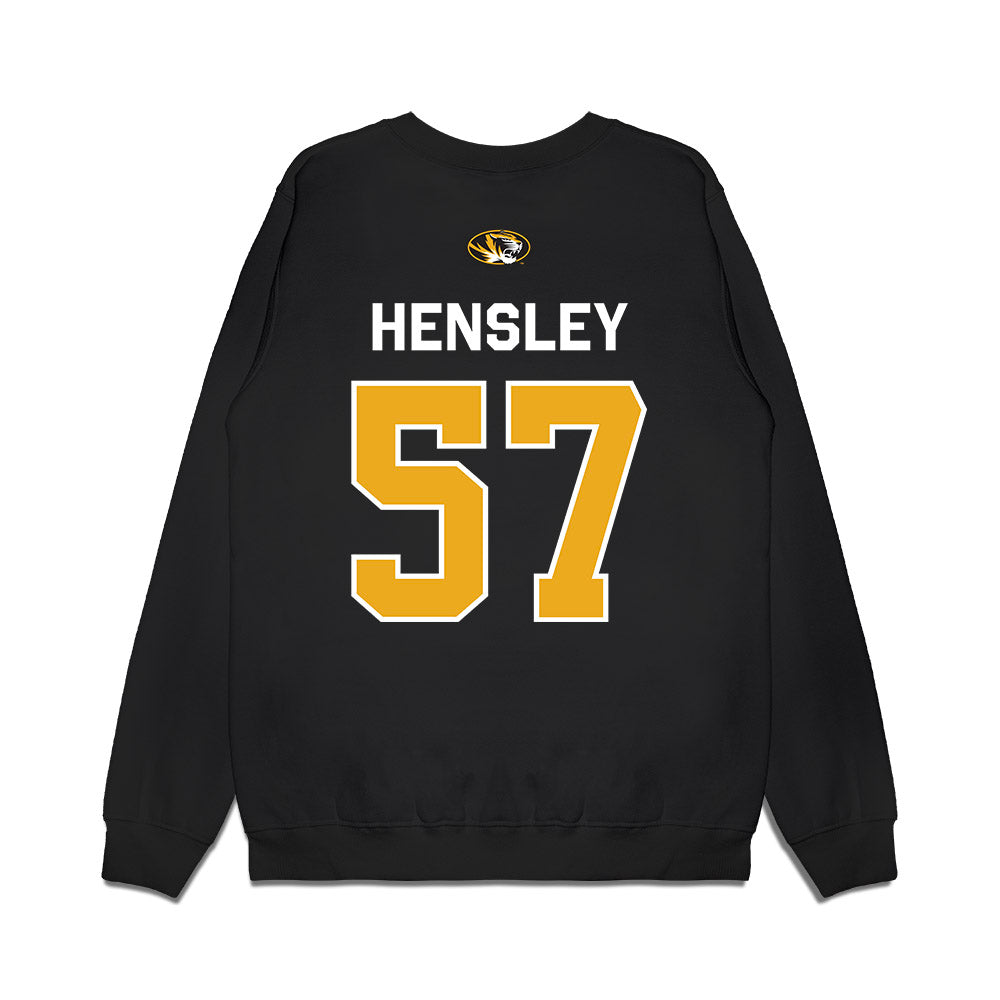 Missouri - NCAA Football : Mark Hensley - Memorial Stadium 100 Year Anniversary Premium Crewneck Sweatshirt-1