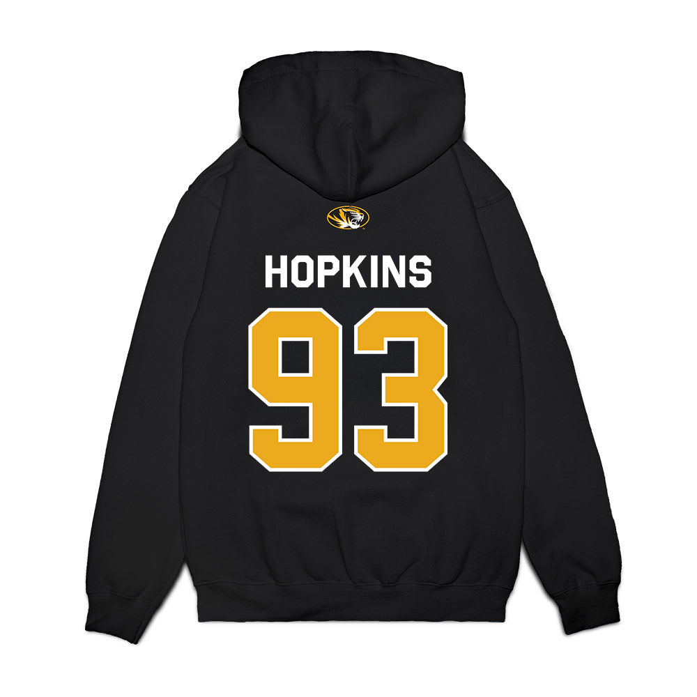 Missouri - NCAA Football : Daeden Hopkins - Memorial Stadium 100 Year Anniversary Premium Hooded Sweatshirt-1