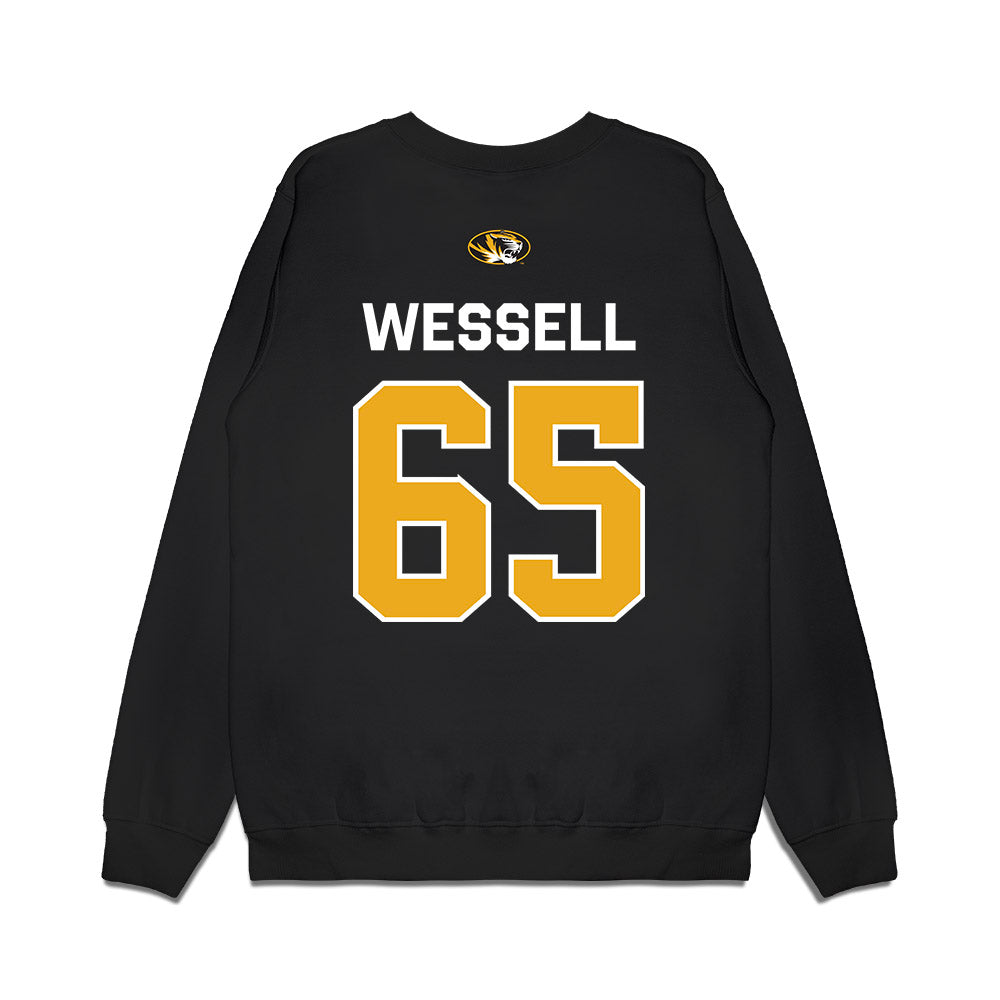 Missouri - NCAA Football : Brysen Wessell - Memorial Stadium 100 Year Anniversary Premium Crewneck Sweatshirt-1