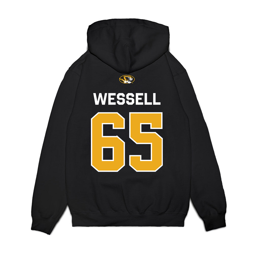 Missouri - NCAA Football : Brysen Wessell - Memorial Stadium 100 Year Anniversary Premium Hooded Sweatshirt-1
