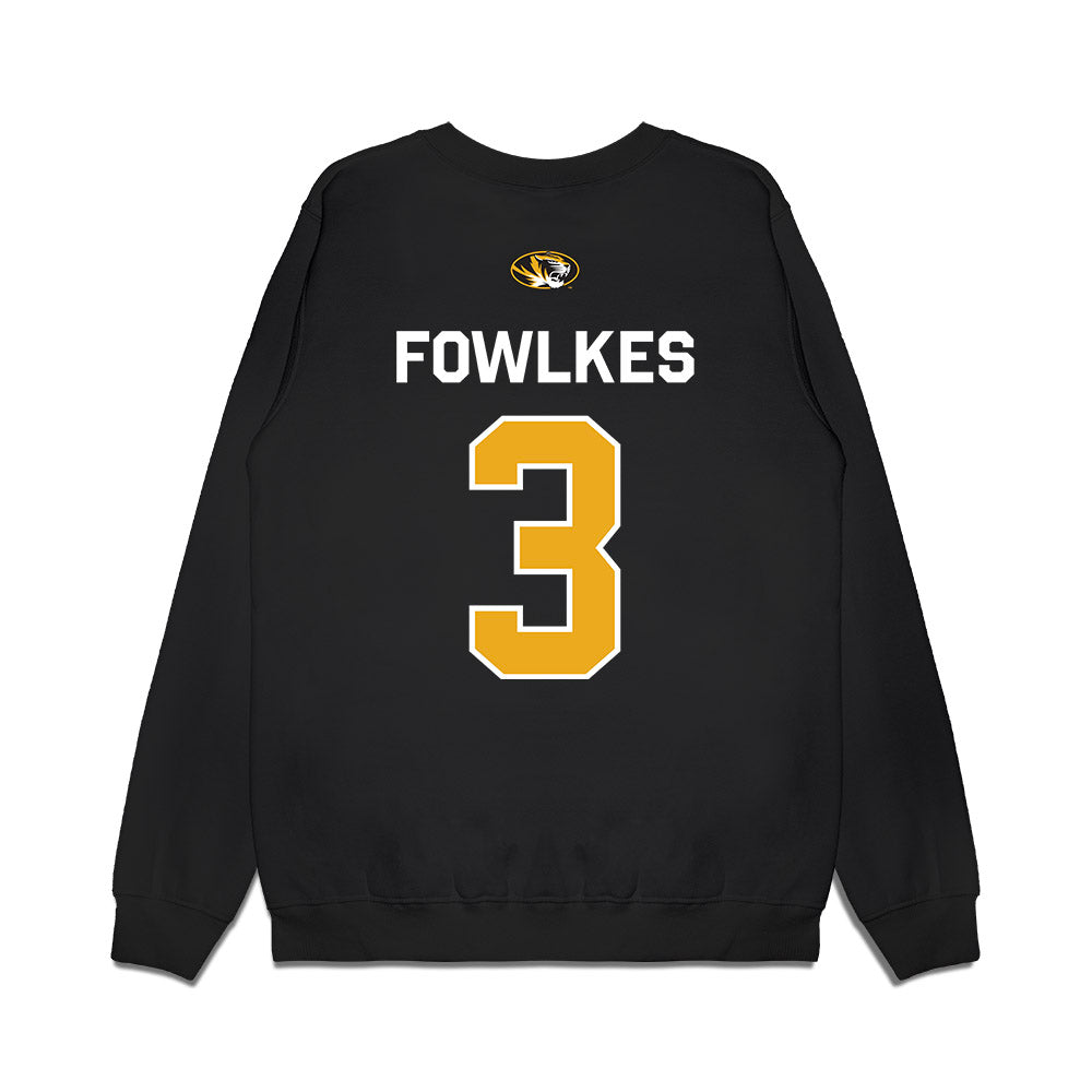 Missouri - NCAA Football : DaMarion Fowlkes - Memorial Stadium 100 Year Anniversary Premium Crewneck Sweatshirt-1