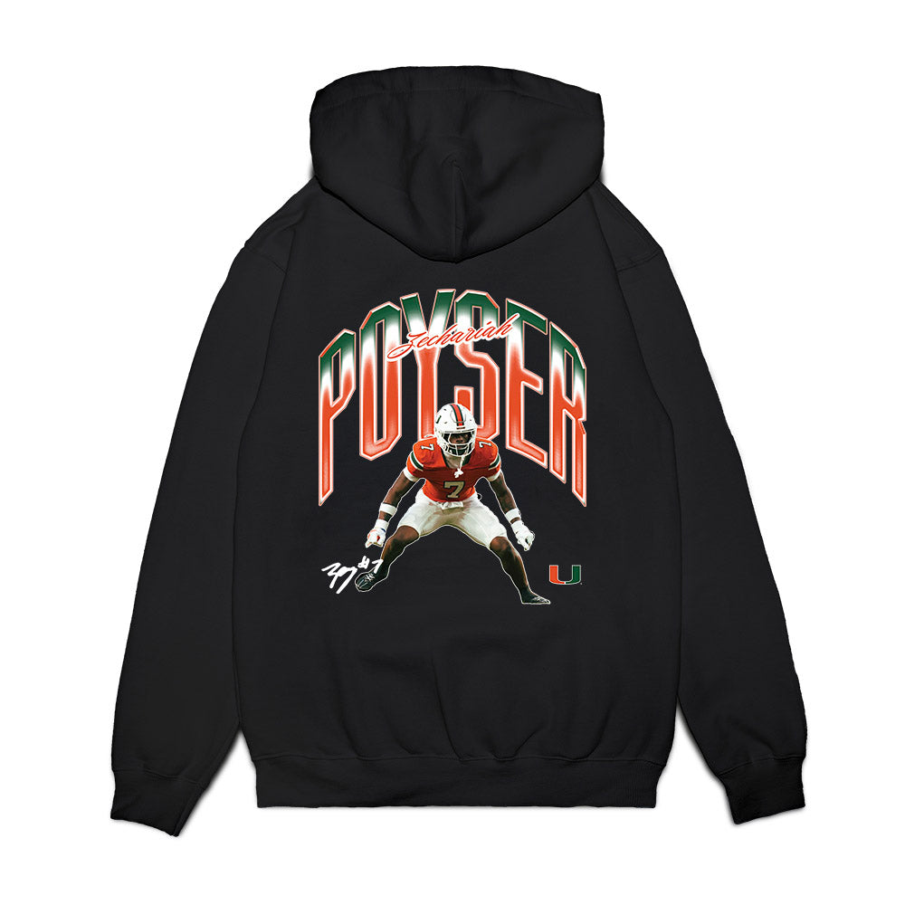 Miami - NCAA Football : Zechariah Poyser - Collage Premium Hooded Sweatshirt-1