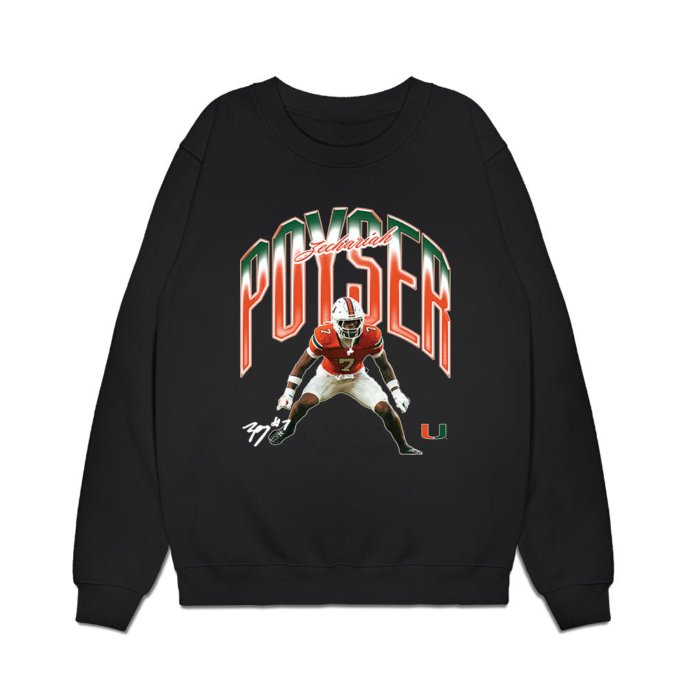 Miami - NCAA Football : Zechariah Poyser - Collage Premium Crewneck Sweatshirt-0