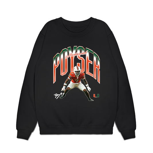 Miami - NCAA Football : Zechariah Poyser - Collage Premium Crewneck Sweatshirt-0