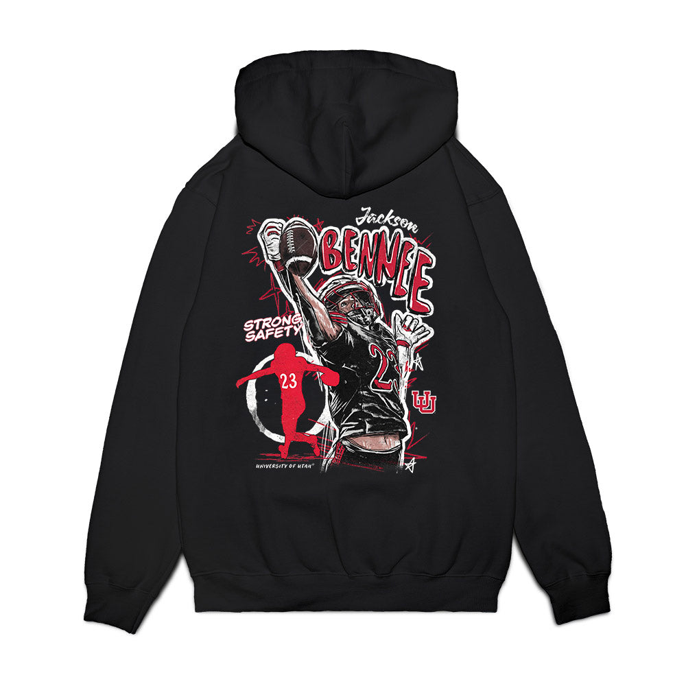 Utah - NCAA Football : Jackson Bennee - Collage Premium Hooded Sweatshirt-1